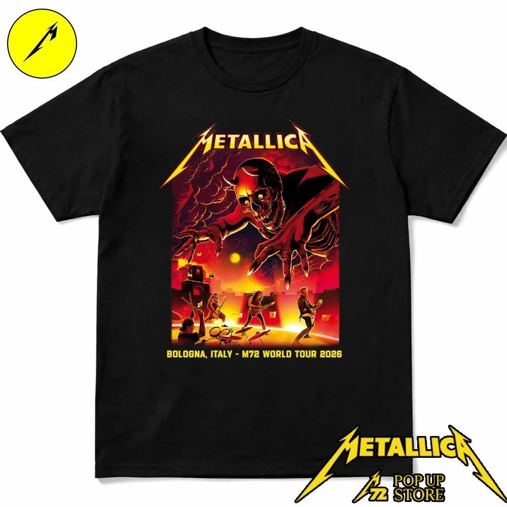 Maglietta Metallica Bologna 3 Giugno 2026 – Art By Nino Cammarata T-Shirt