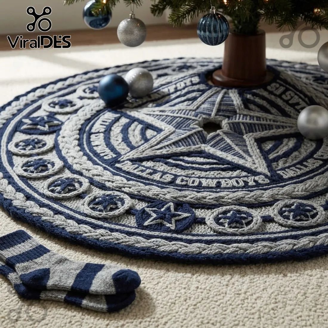 Dallas Cowboys Knitted Christmas Tree Skirt 2026