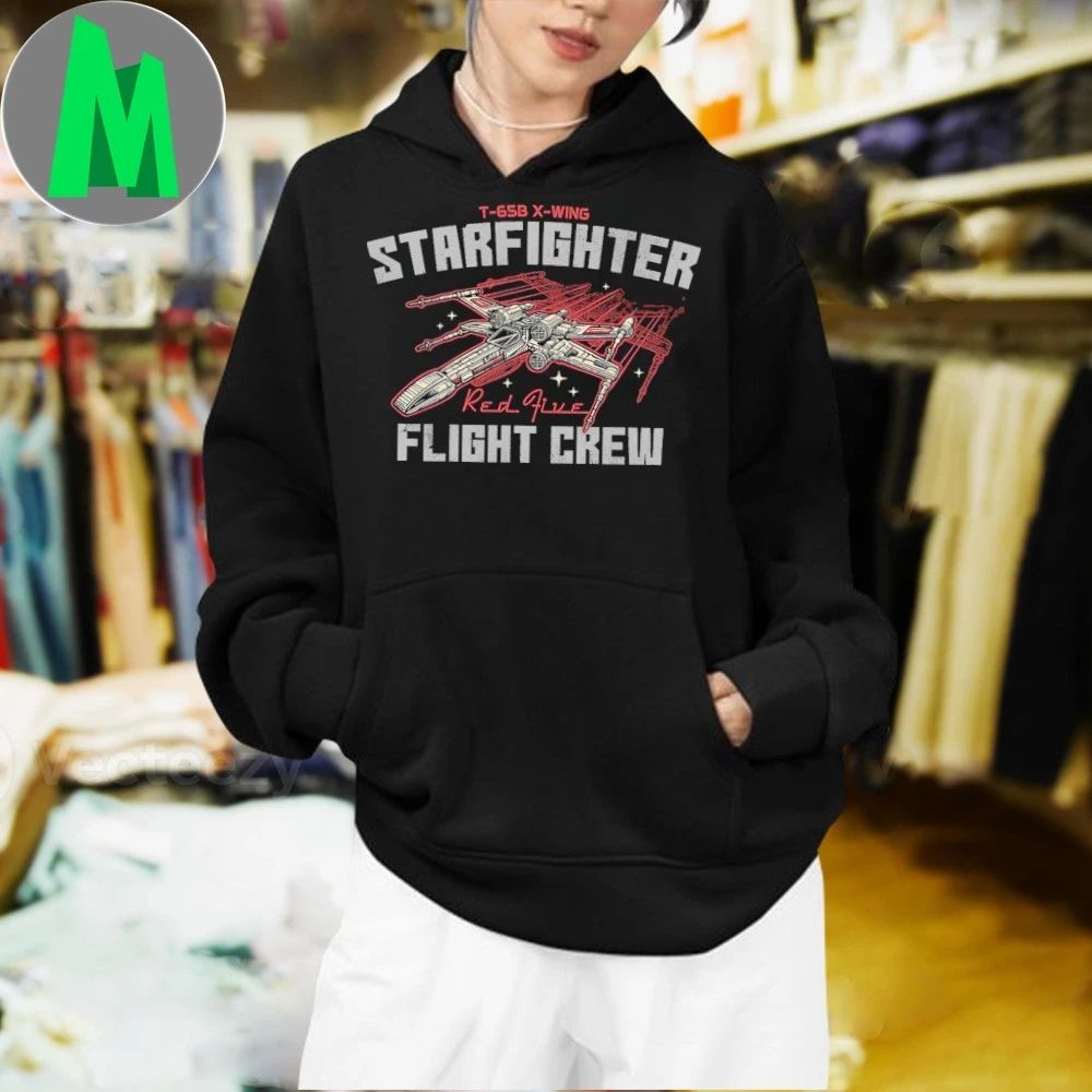 Original T-65B X-Wing Starfighter Red Five Flight Crew T-Shirt