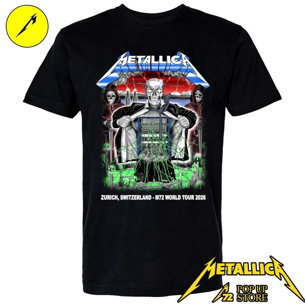 Metallica M72 Zurich 2026 limited-edition Poster By Luca Schenardi T-Shirt – Stadion Letzigrund, Switzerland – May 27, 2026