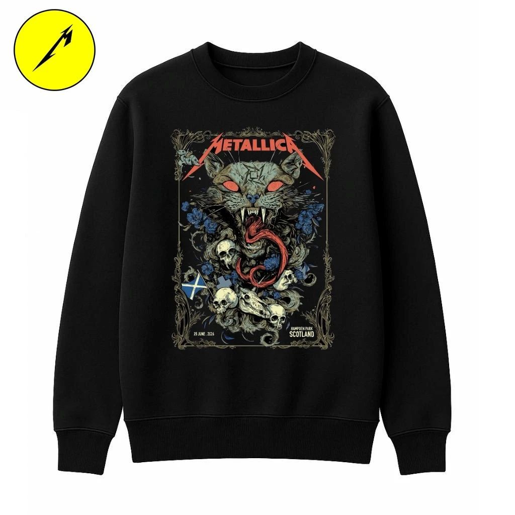 Metallica M72 Scotland 2026 Venue Exclusive At Hampden Park On 25 June 2026 The Wild Cat Art T-Shirt