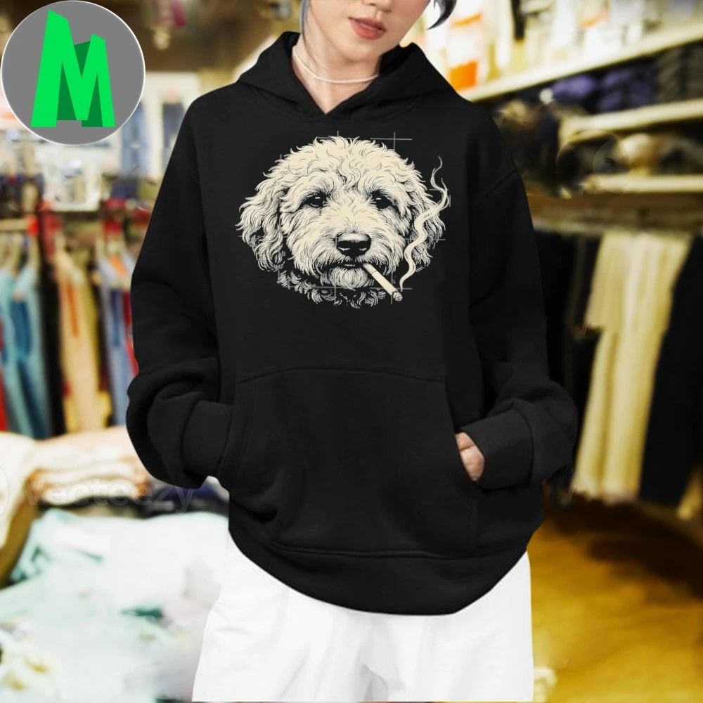 Dog Smoking Cigarette Funny Goldendoodle Meme Shirt