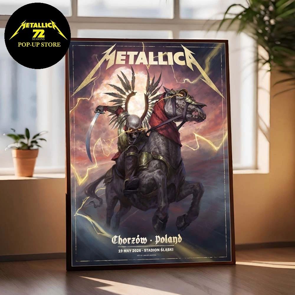 Metallica M72 Chorzów 2026 Pop Up Shop Poster In Chorzów Poland At Stadion Slaski On May 19 2026 Home Decor Poster