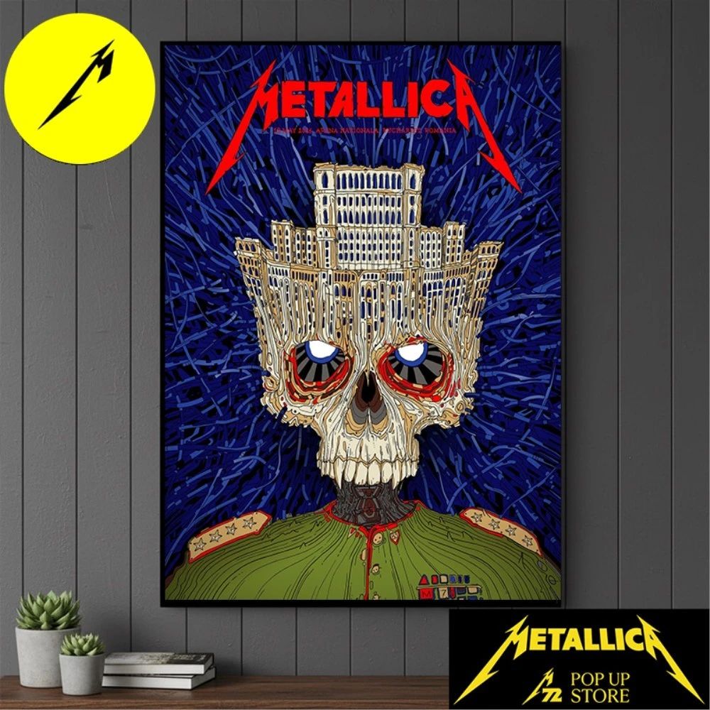 Metallica M72 Bucharest Romania Limited Edition Poster At Arena Nationala Bucharest On May 13 2026 M72 World Tour 2026 Art By Matei Apostolescu Poster Canvas Decor