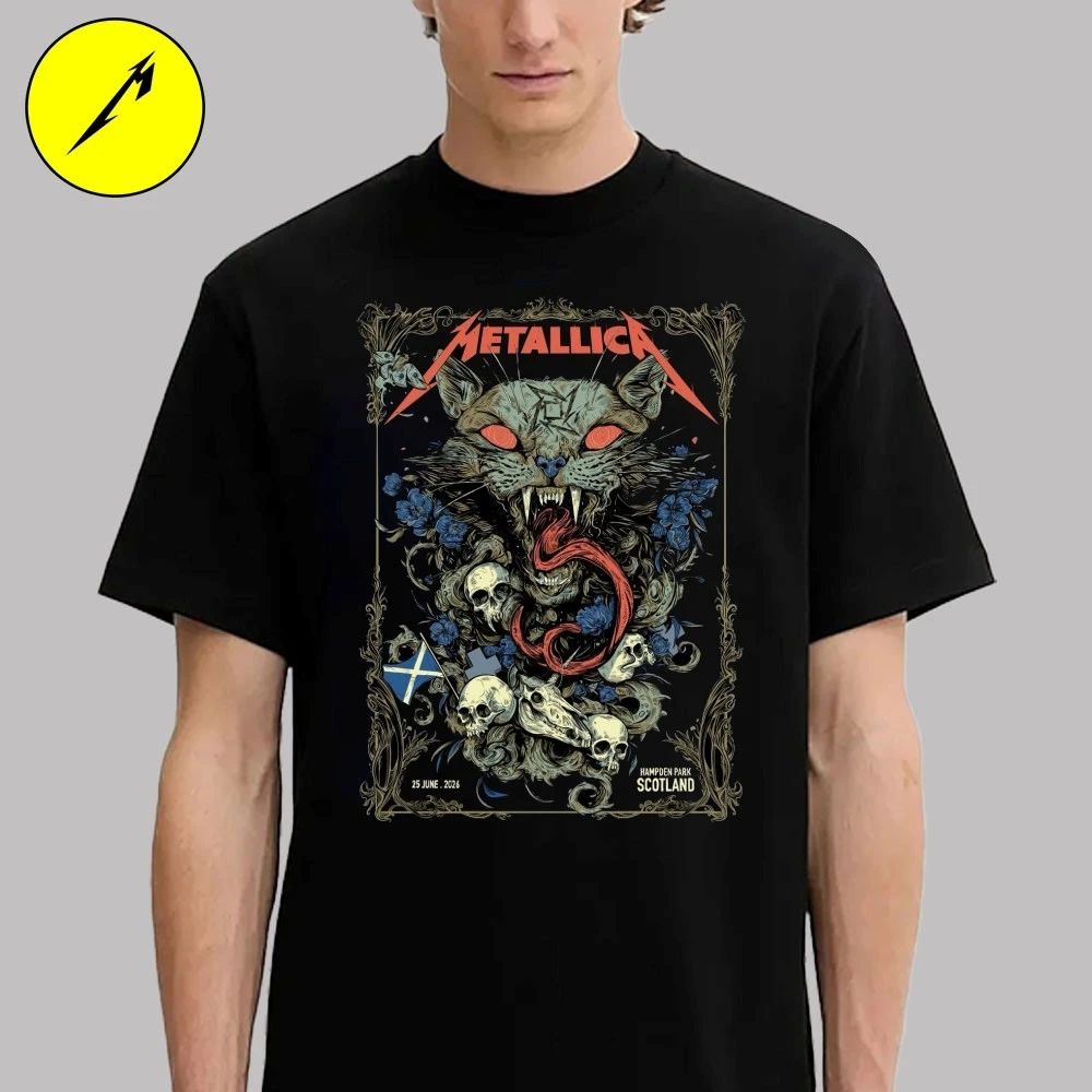 Metallica M72 Scotland 2026 Venue Exclusive At Hampden Park On 25 June 2026 The Wild Cat Art T-Shirt