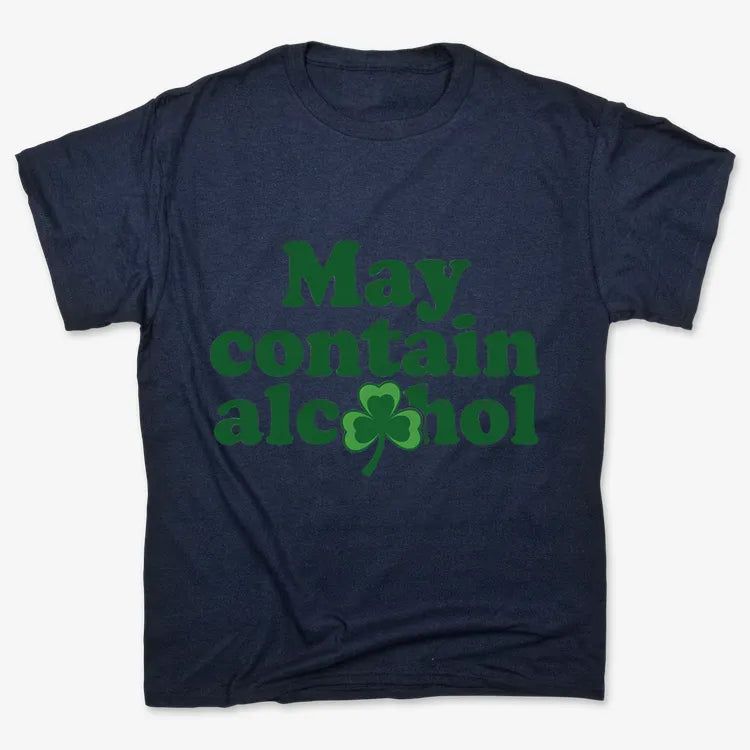 May Contain Alcohol Shamrock St Patrick's Day Design