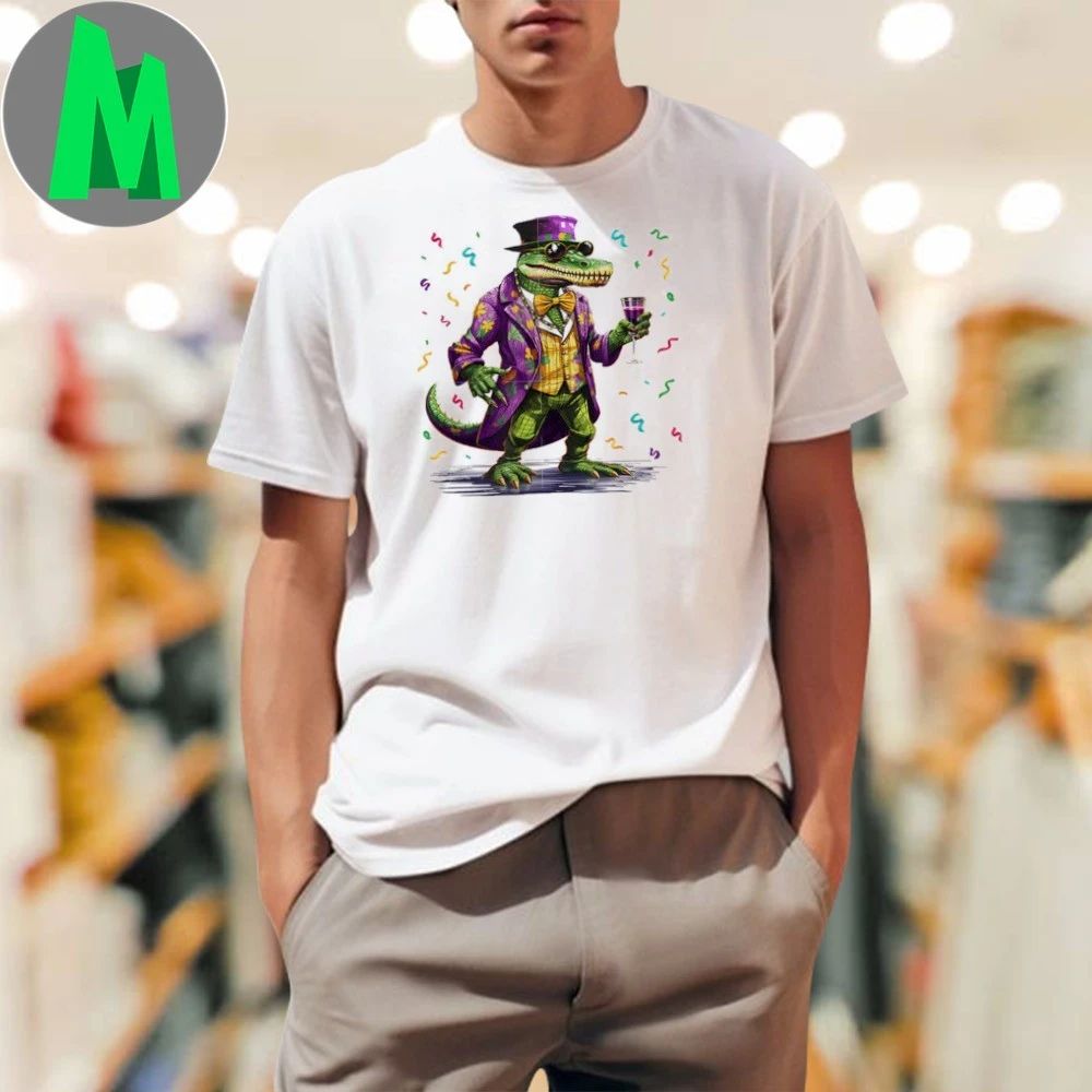 Mardi Gras Alligator Party Shirt