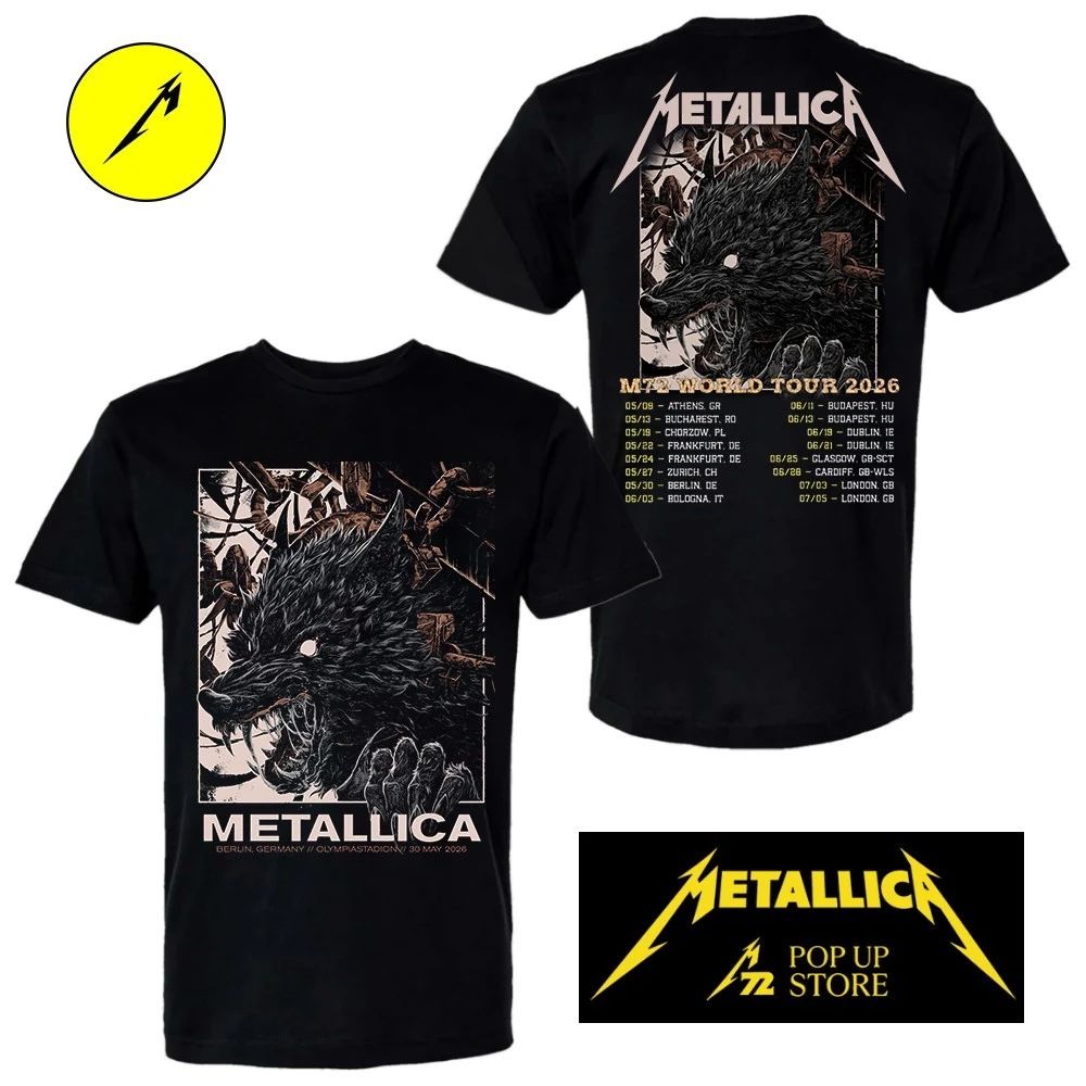Metallica at Olympiastadion in Berlin, Germany, on May 30, 2026, on the M72 World Tour Two Sided T-Shirt