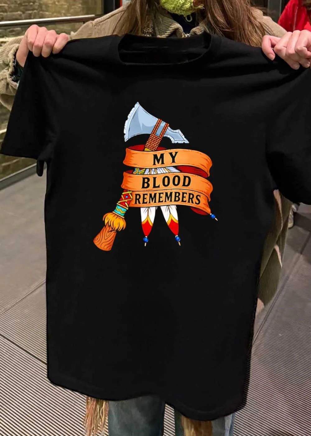 My Blood Remembers Axe Feathers Shirt