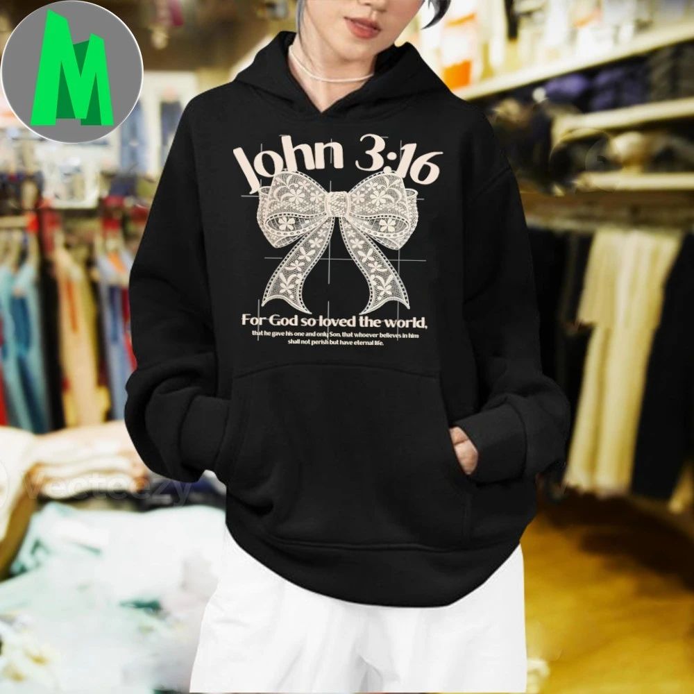 John 3 16 Lace Bow Christian Faith Shirt