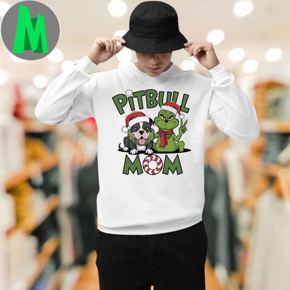Pitbull Mom Grinch How the Grinch Stole Christmas Shirt