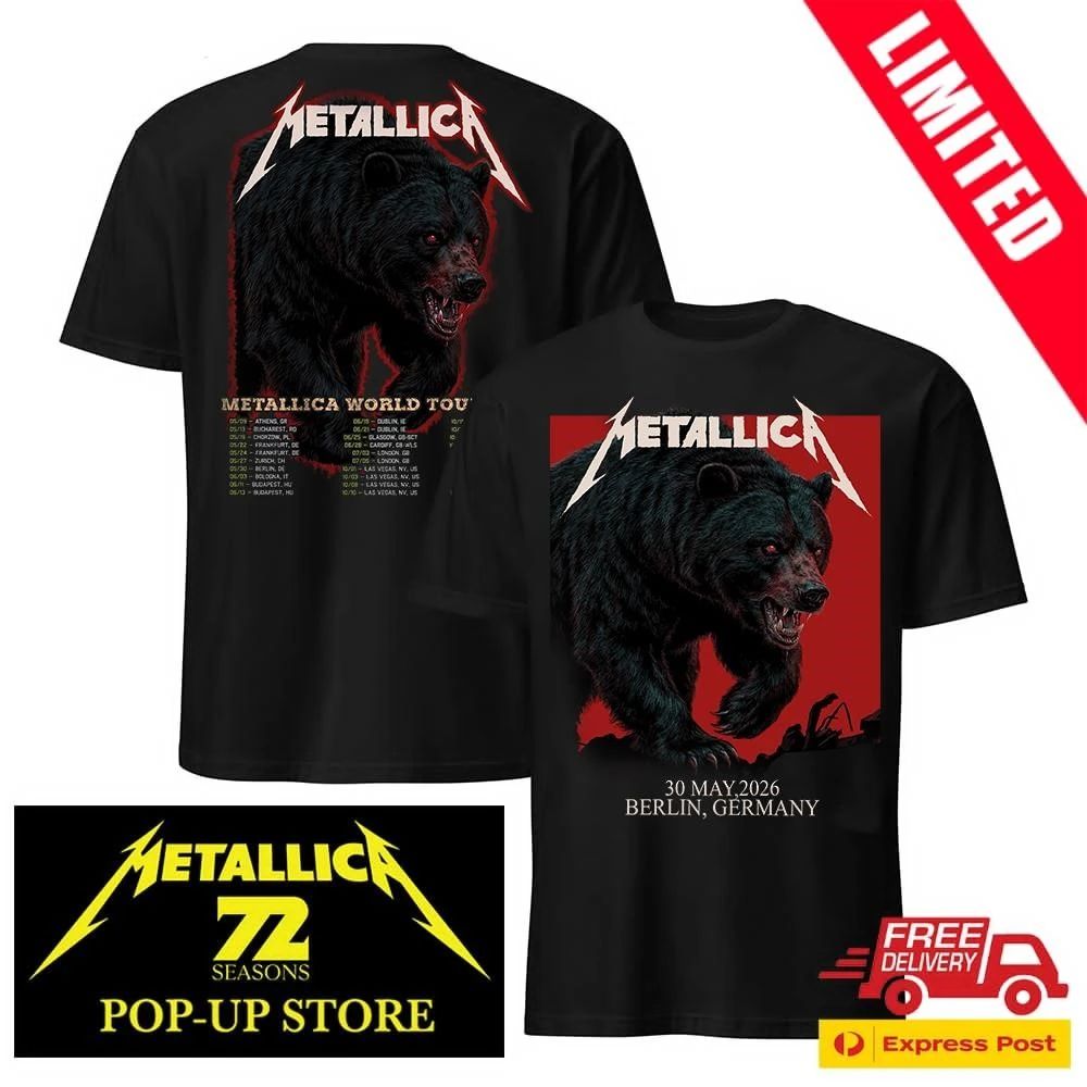 Metallica Berlin 2026 Concert Souvenir Shirt Janta Island Art
