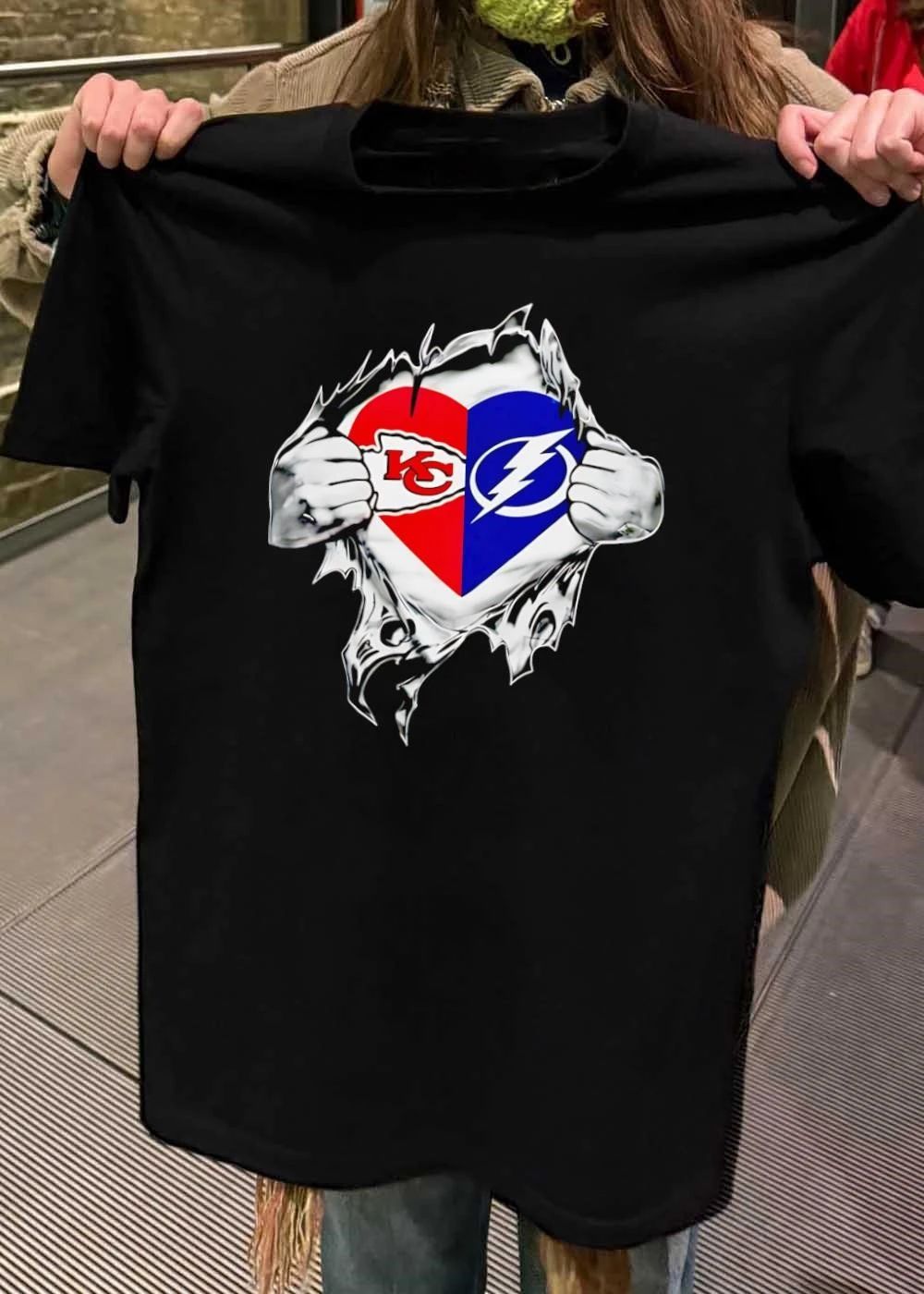 Heart Ripping Shirt KC Chiefs Tampa Bay Lightning T-Shirt