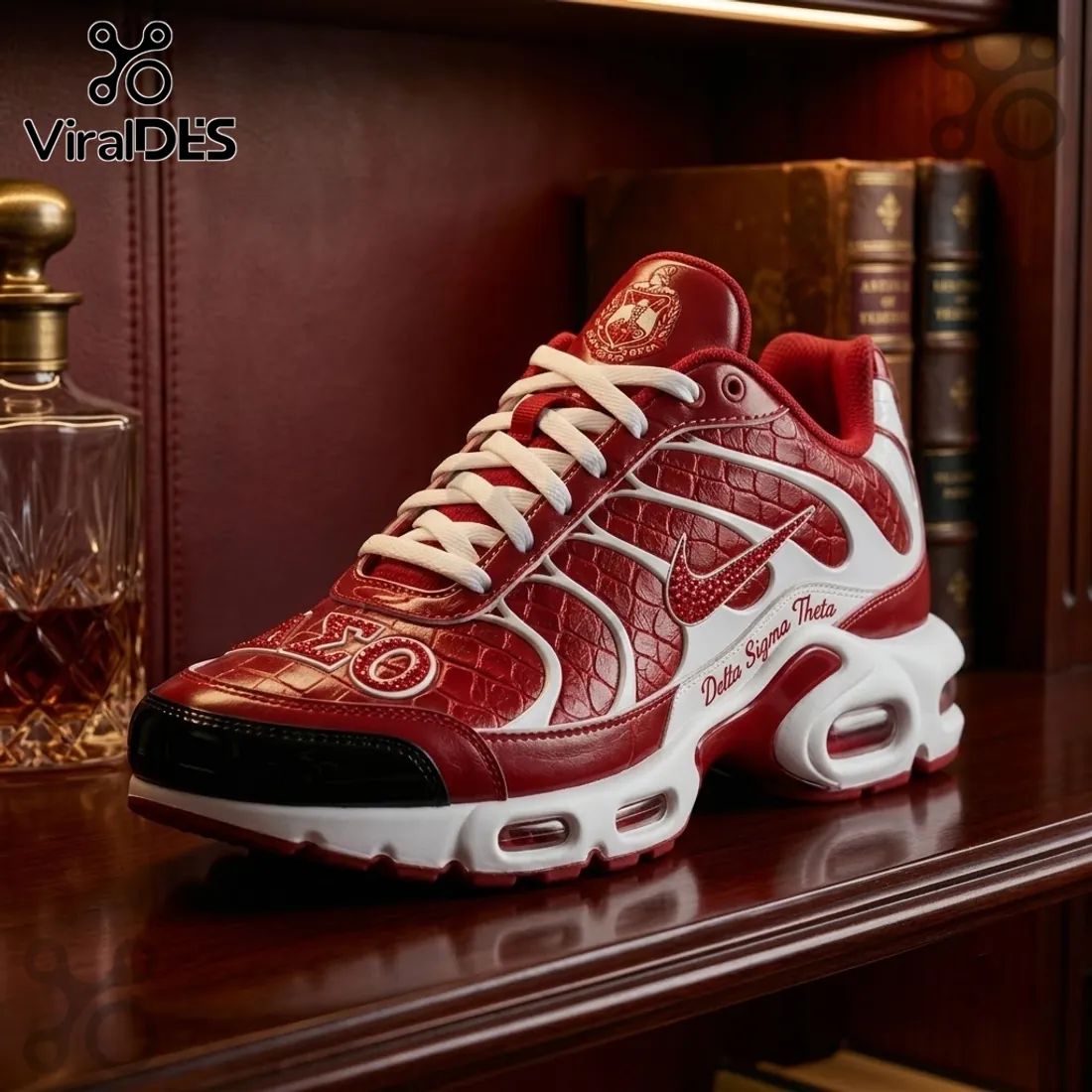 Delta Sigma Theta Crocodile Red Air Max Plus Sneakers