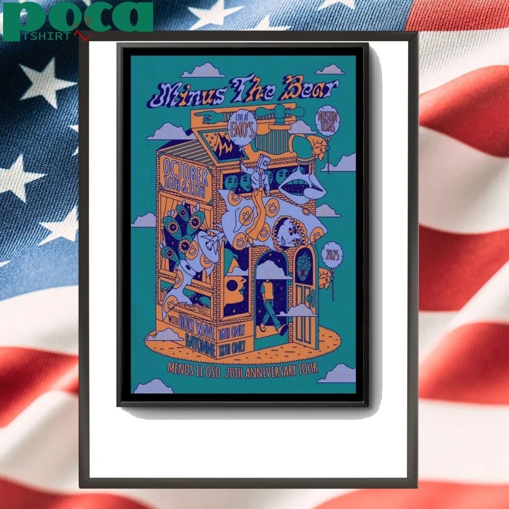 Minus the Bear Menos El Oso 20th Anniversary Tour at Emo’s Austin Poster shirt
