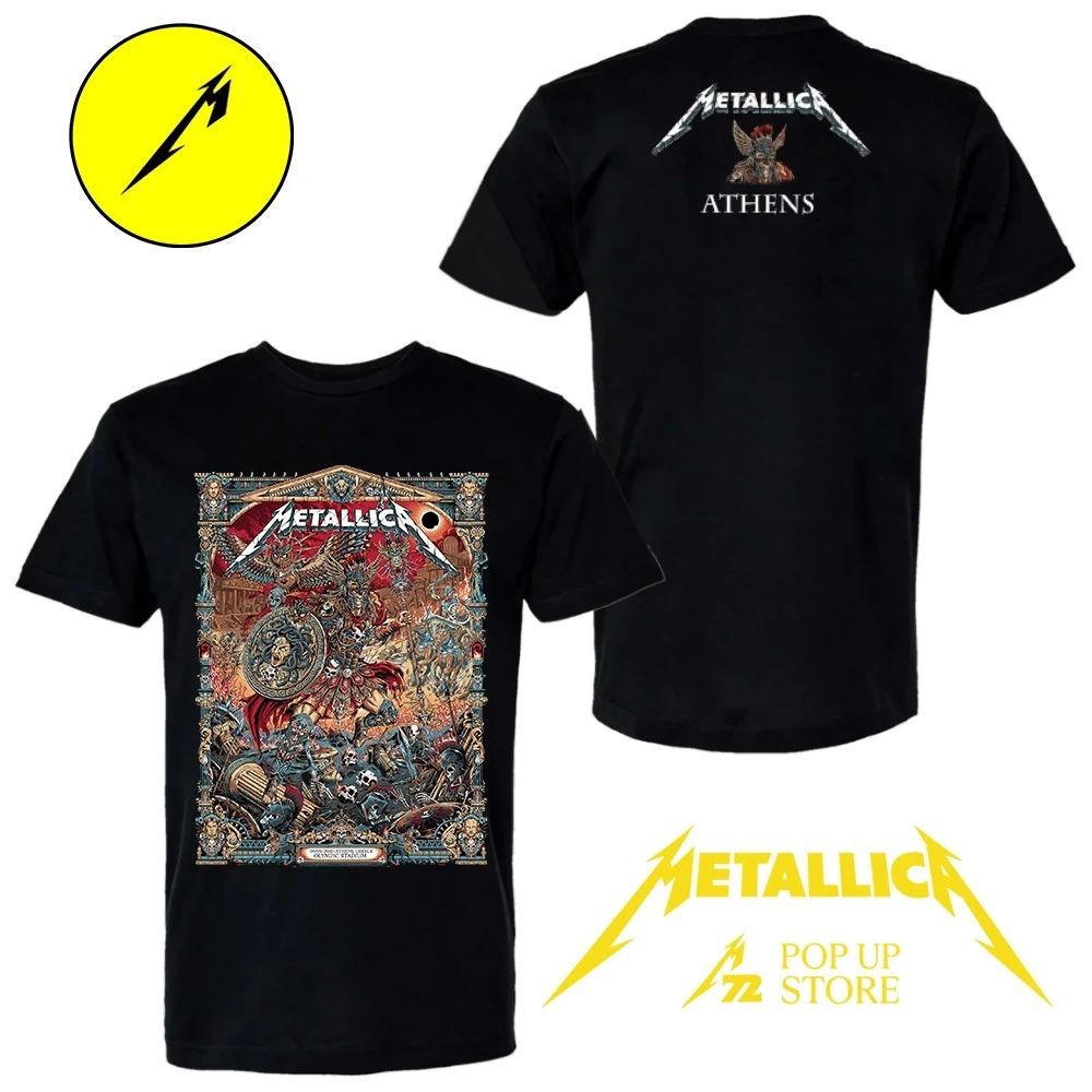 Metallica M72 Athens 2026 Pop Up Shop at Olympic Stadium in Athens, Greece, on May 9, 2026, on the M72 World Tour Two Sided Shirt