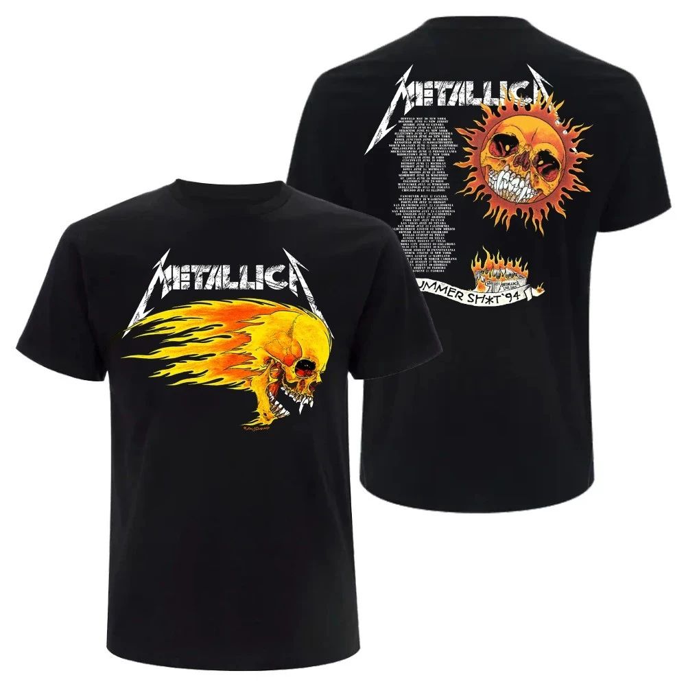 Metallica Pop-Up Store M72 World Tour 2026 Flaming Skull Tour 94 T-Shirt