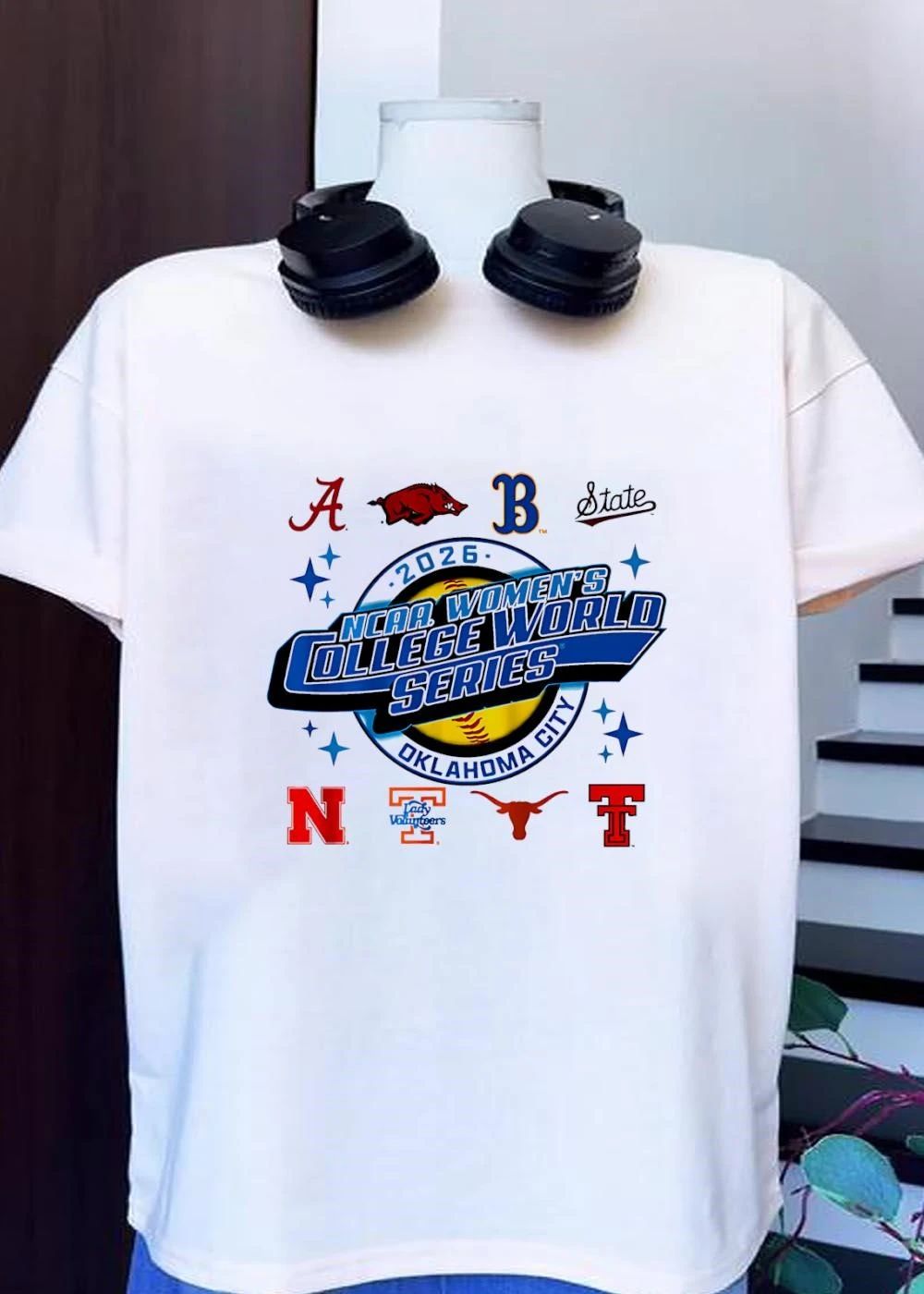 NCAA Women’s College World Series 2026 Alabama Arkansas BYU Mississippi State Nebraska Tennessee Texas Tech T-Shirt