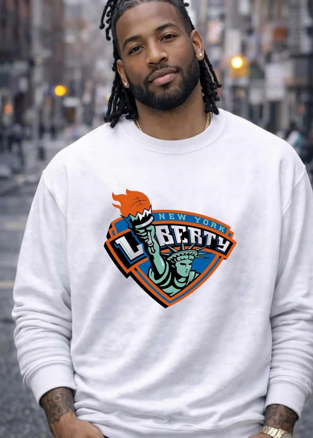 New York Liberty Basketball Torch Logo T-Shirt