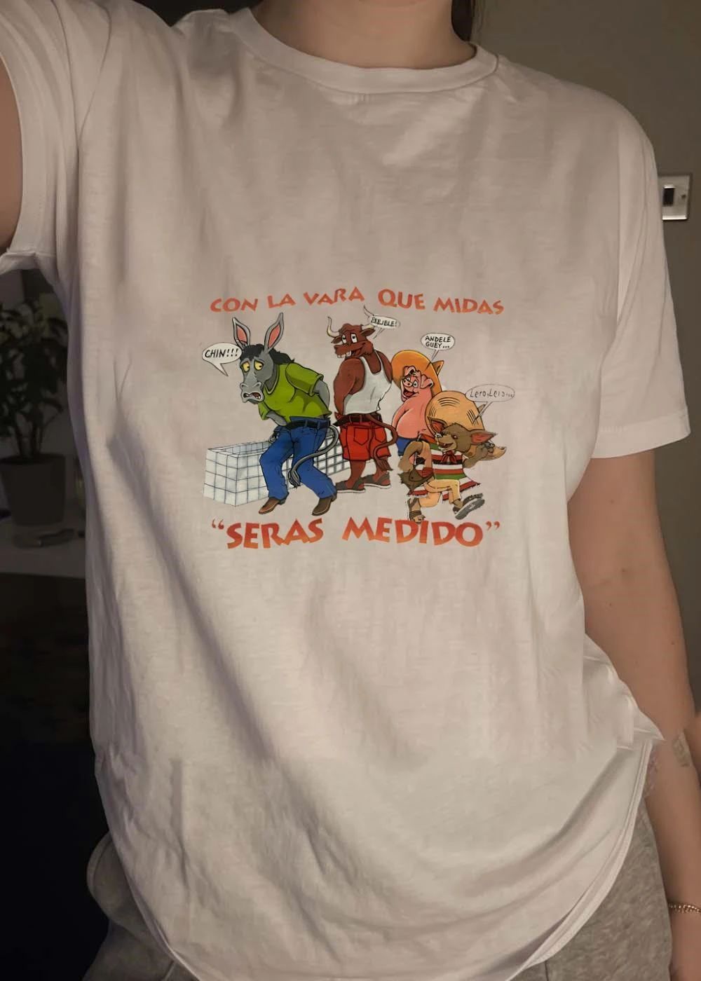 Con La Vara Que Midas Seras Medido Donkey Bull Pig Chihuahua Shirt