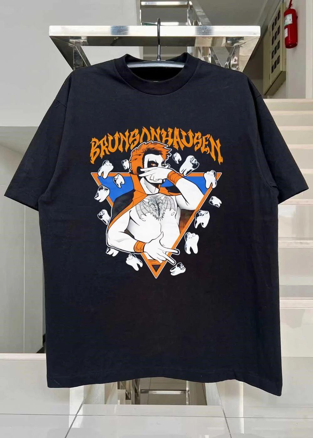 Brunsonhausen Vampire Tooth Throwing Hands Art T-Shirt