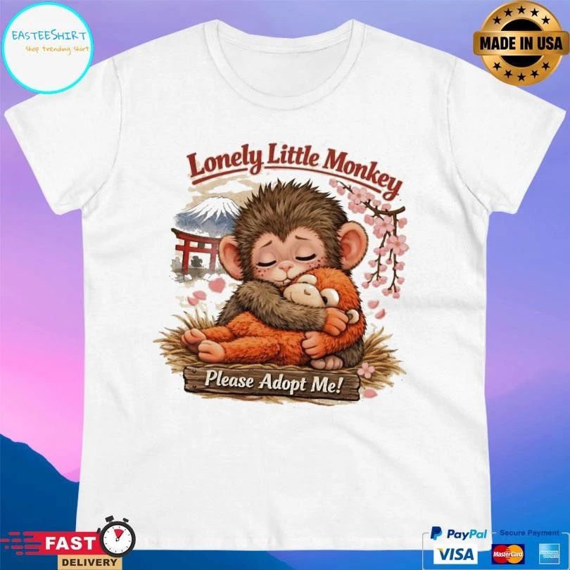 Baby Monkey Punch Lonely Little Monkey Please Adopt Me T-shirts