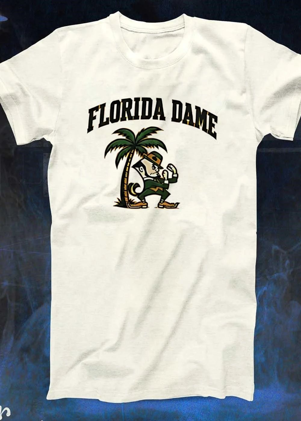 Florida Dame Fighting Irish Mascot under a Palm Tree shirt