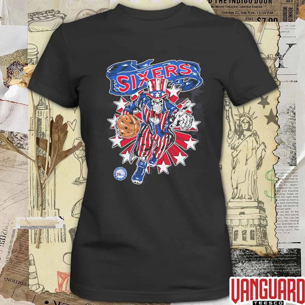 Warren Lotas Black Philadelphia 76ers Stars And Stripes 2026 NBA Basketball t-shirt