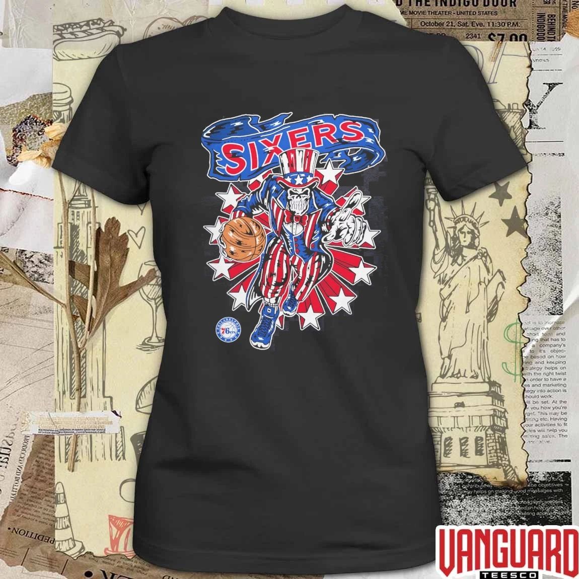 Warren Lotas Black Philadelphia 76ers Stars And Stripes 2026 NBA Basketball t-shirt
