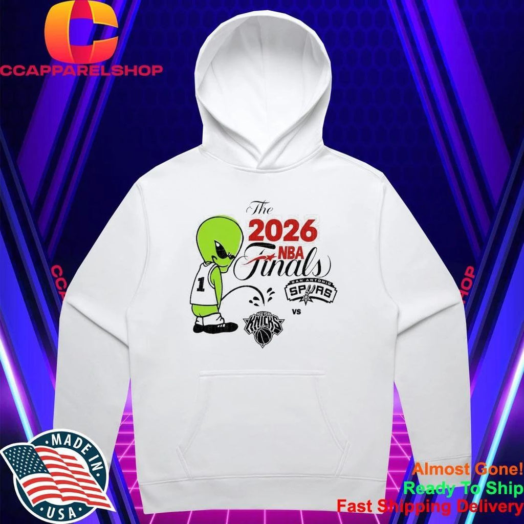 The 2026 NBA Finals Spurs Wemby Alien Pee On Knicks Shirt