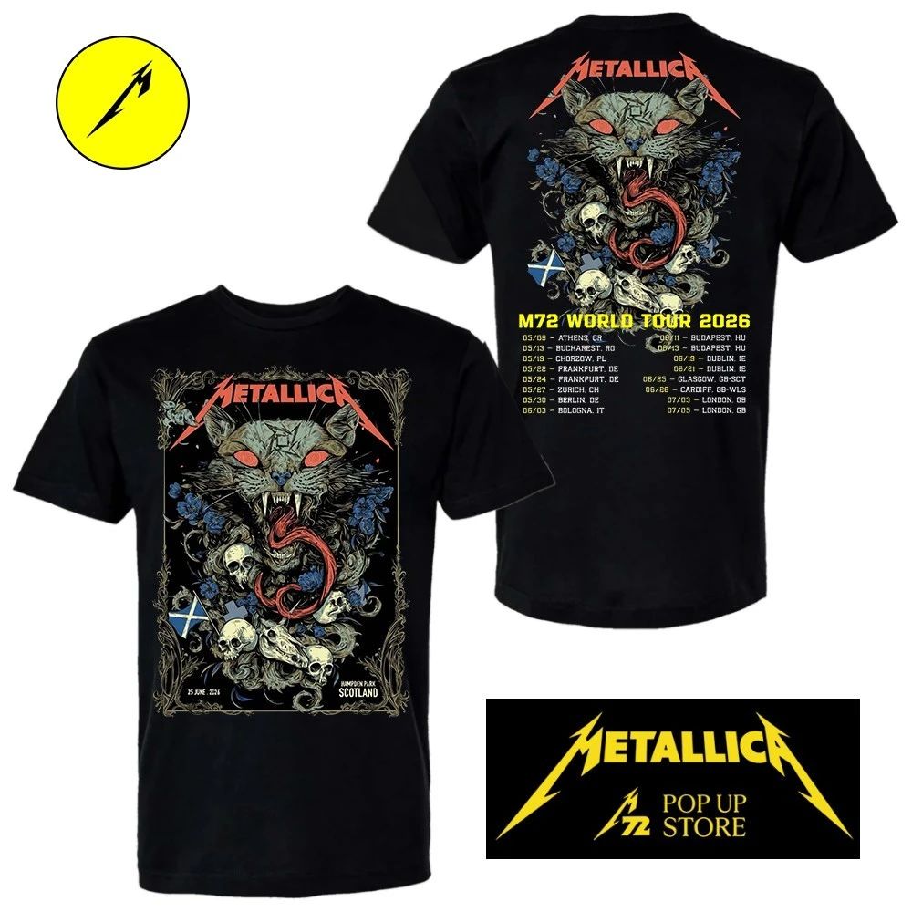 Metallica M72 Glasgow Pop-Up Shop T-Shirt – Limited Edition June 25, 2026 Hampden Park Scotland – By Michelle KamMei