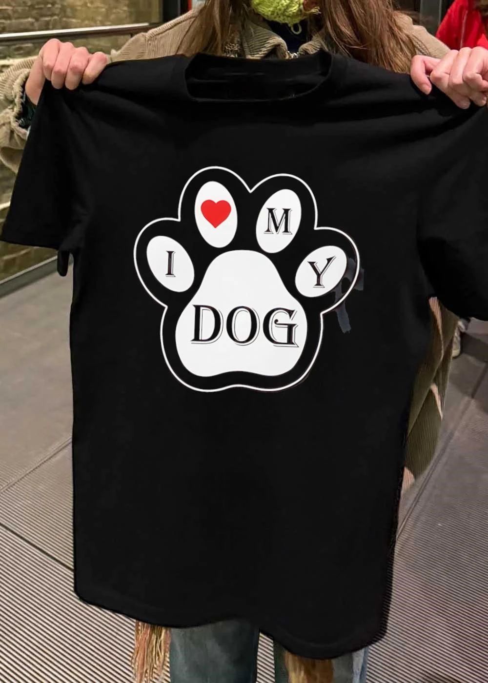 Paw Print I Love My Dog T-Shirt