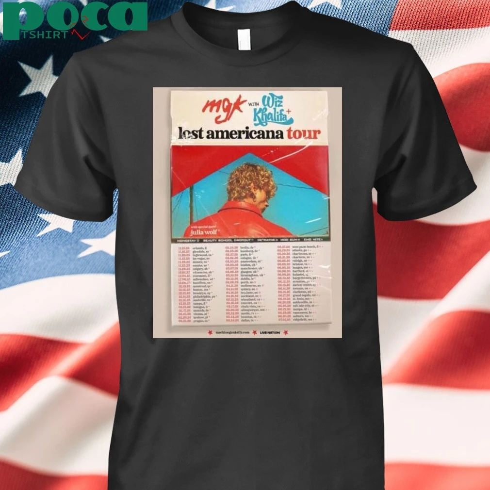 Machine Gun Kelly The Lost Americana World Tour 2026 Schedule Dates Poster T-shirt