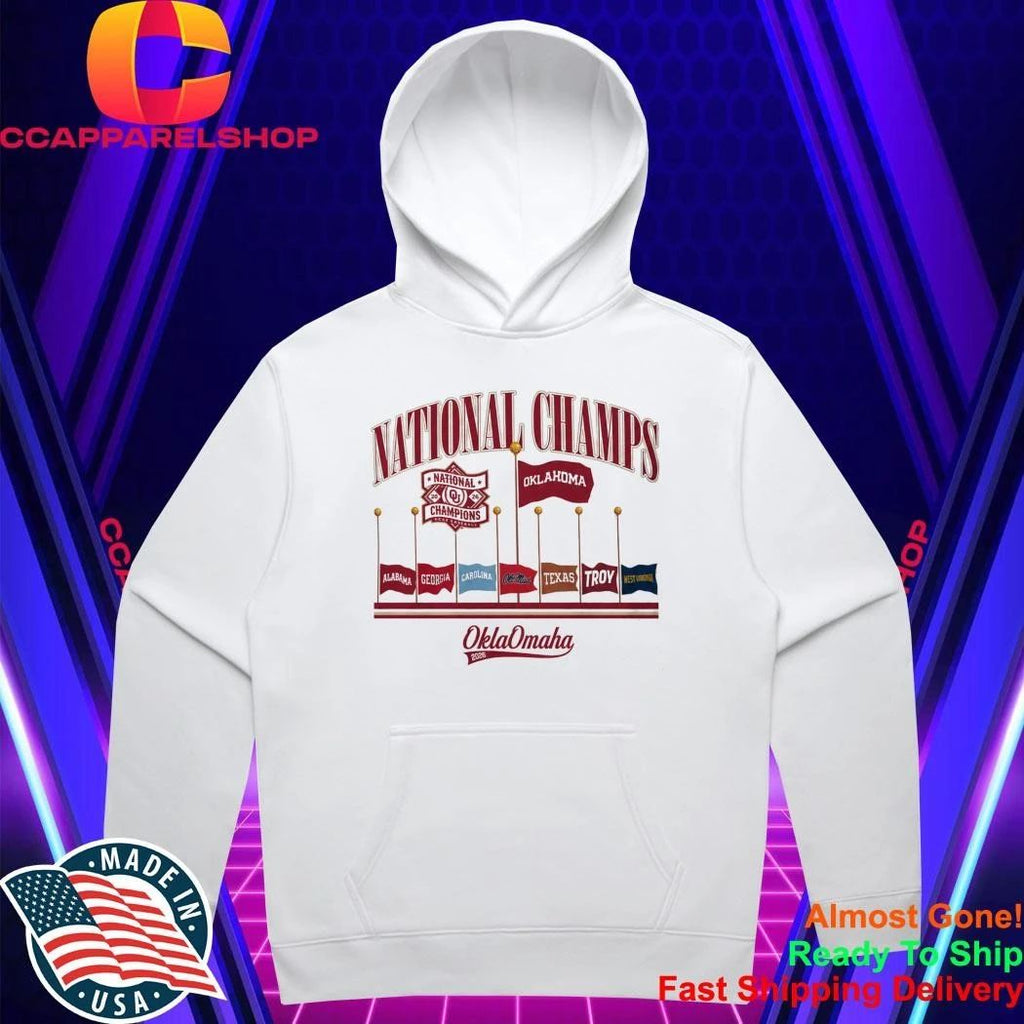 Oklahoma Baseball 2026 National Champions Omaha Flags Shirt