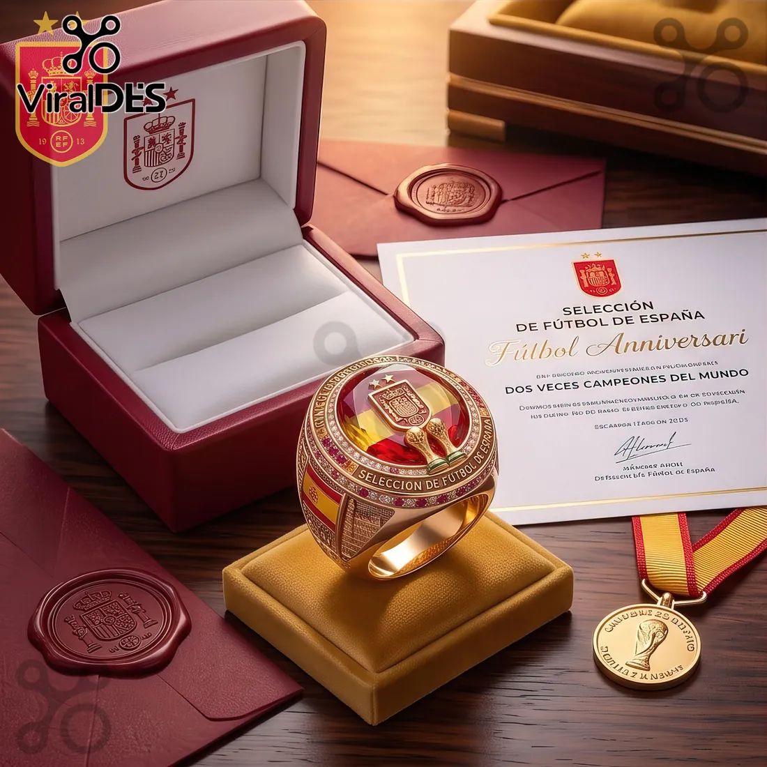 Spain National Football Championship Gold Ring