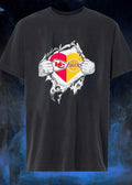 KC Lakers Fans Heart Ripped Open T-Shirt Kansas City Chiefs Los Angeles Lakers