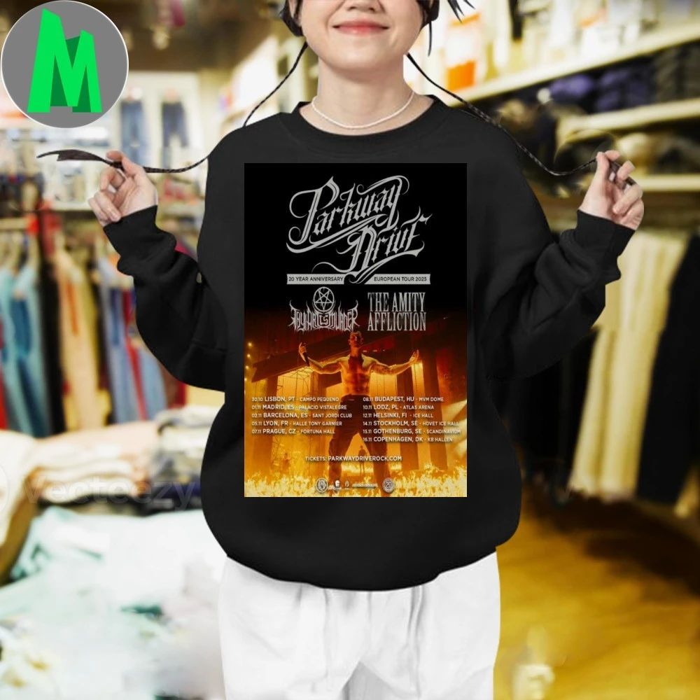 Parkway Drive 20 Year Anniversary European New Tour 2025 Poster Shirt