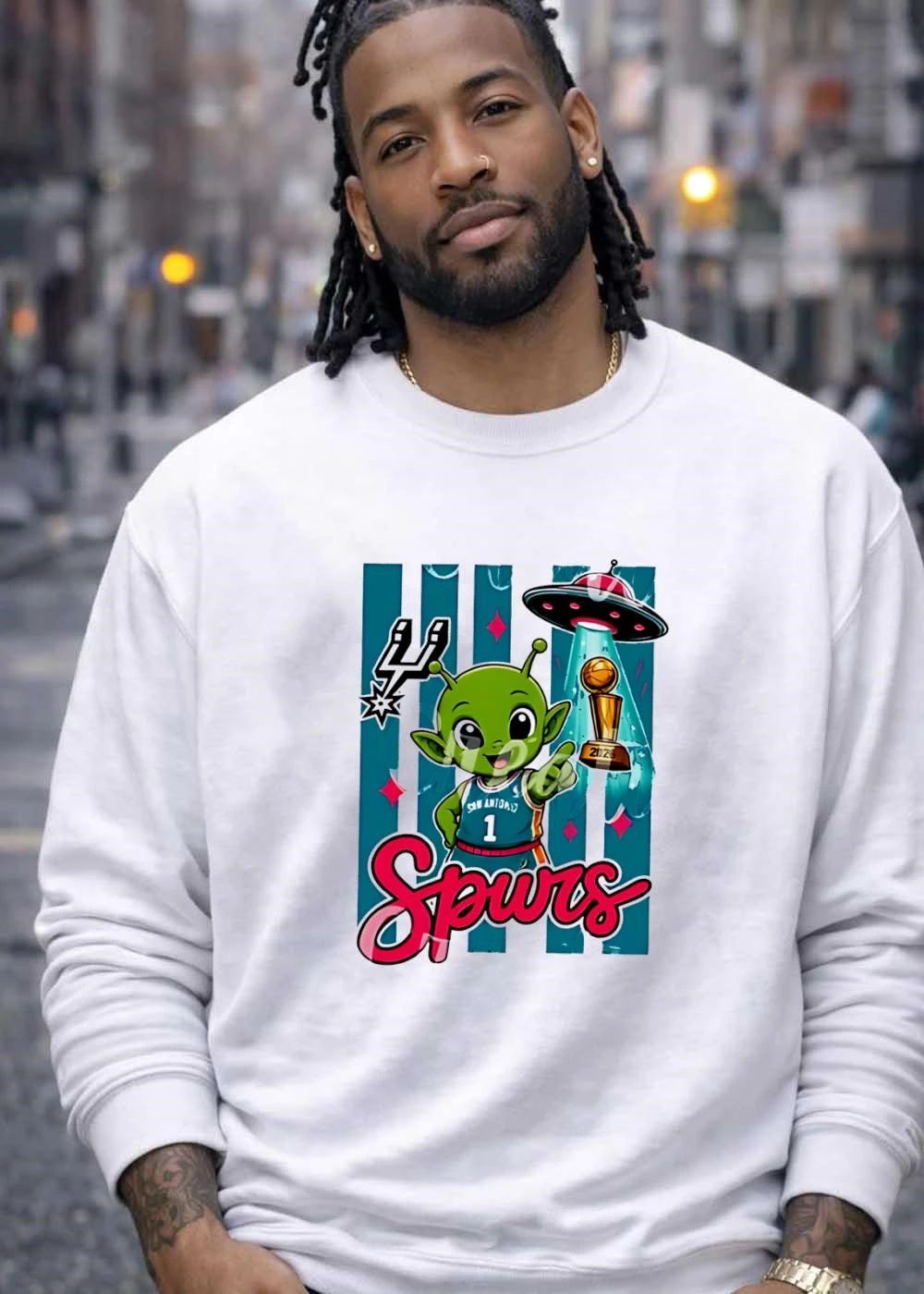 Alien UFO Trophy San Antonio Spurs T-Shirt