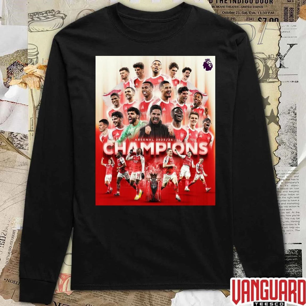 Arsenal F.C. Are Premier League Champions 2025-26 Season Poster t-shirt
