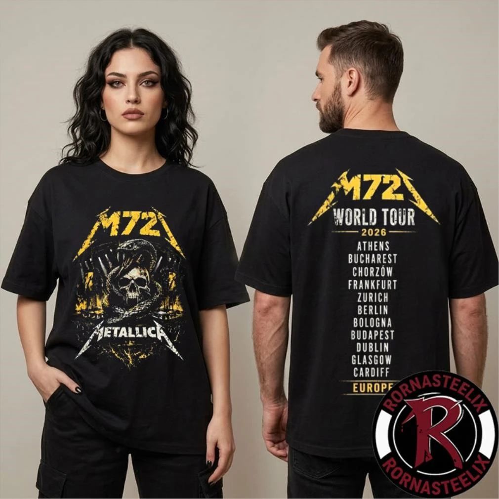 Metallica M72 World Tour 2026 Venue Tee In Europe Shirt