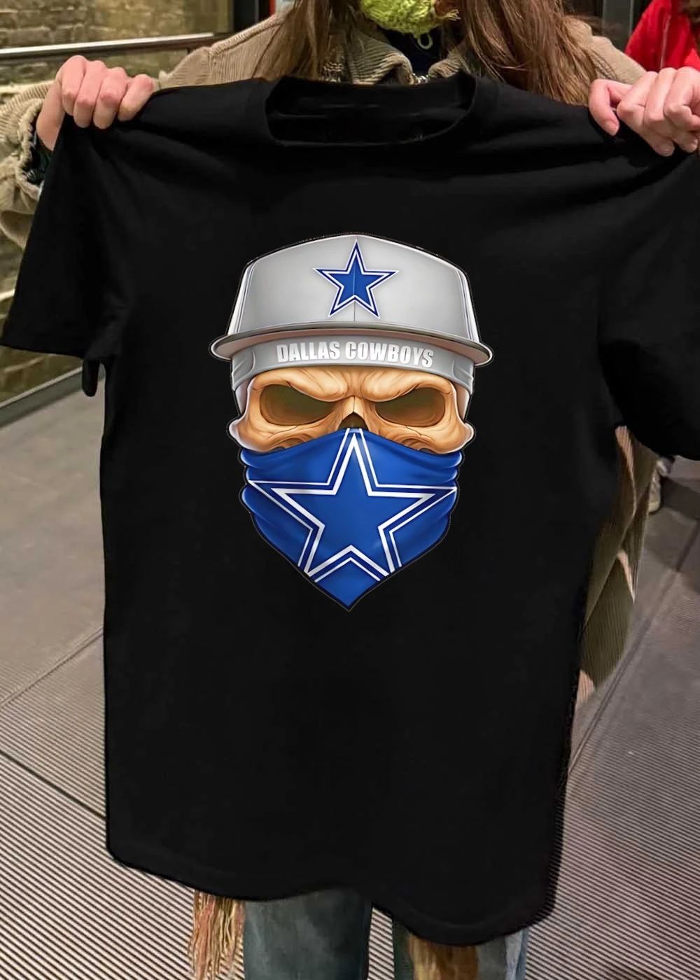 Dallas Cowboys Skull Bandana Cap Men_s T-Shirt