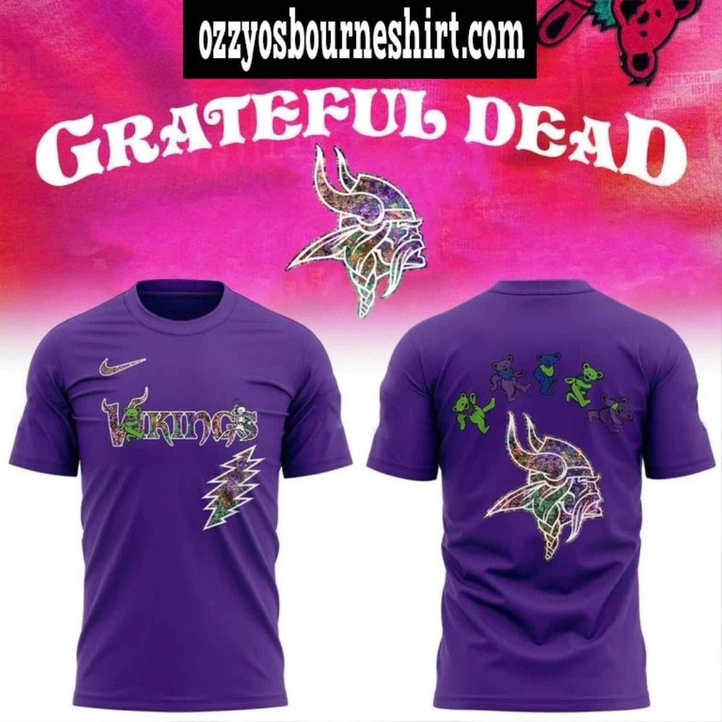 Minnesota Vikings Celebration Grateful Dead 60 Years Night Logo 2025 Shirt
