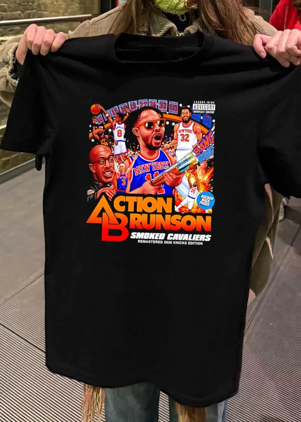 Knicks Apparel Action Brunson Smoked Cavaliers Remastered 2026 Edition T-Shirt