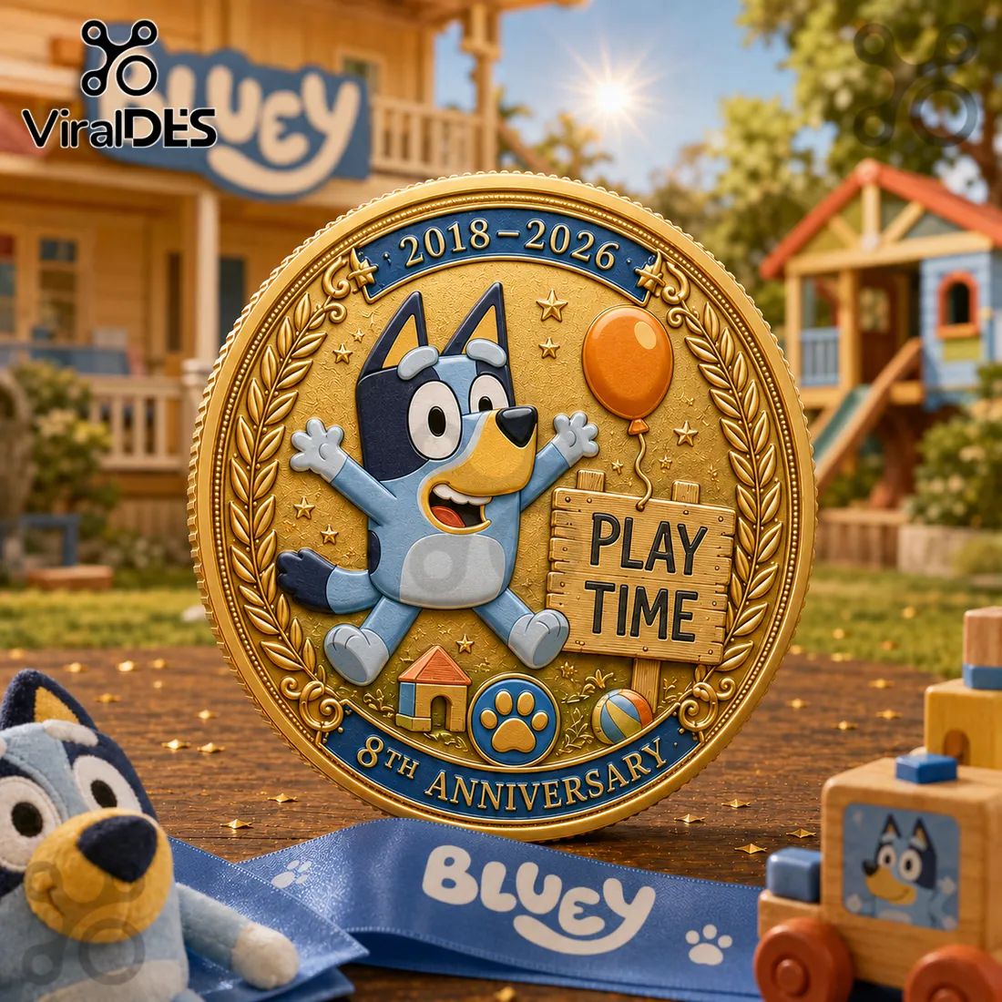Bluey 8th Anniversary Gold Commemorative Coin