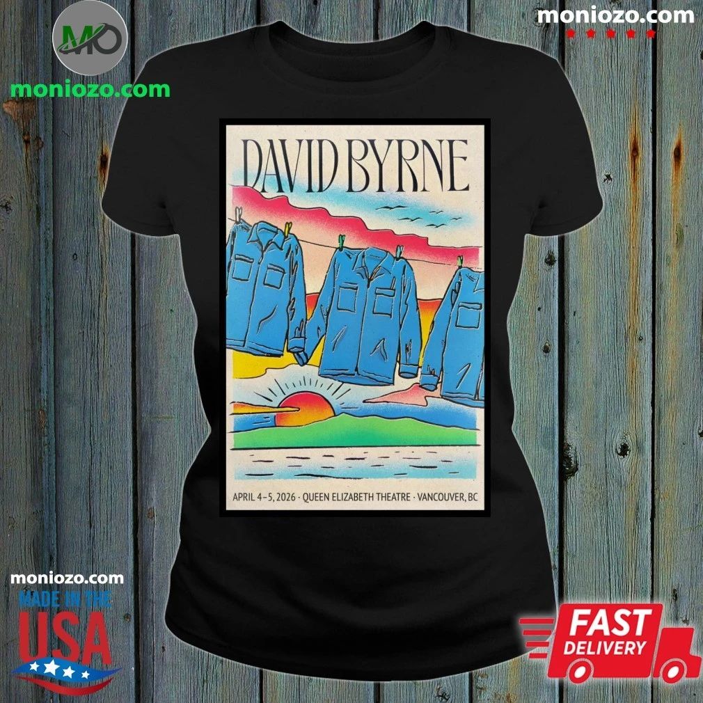 Original David Byrne Apr 4-5 2026 In Vancouver BC Poster Shirt