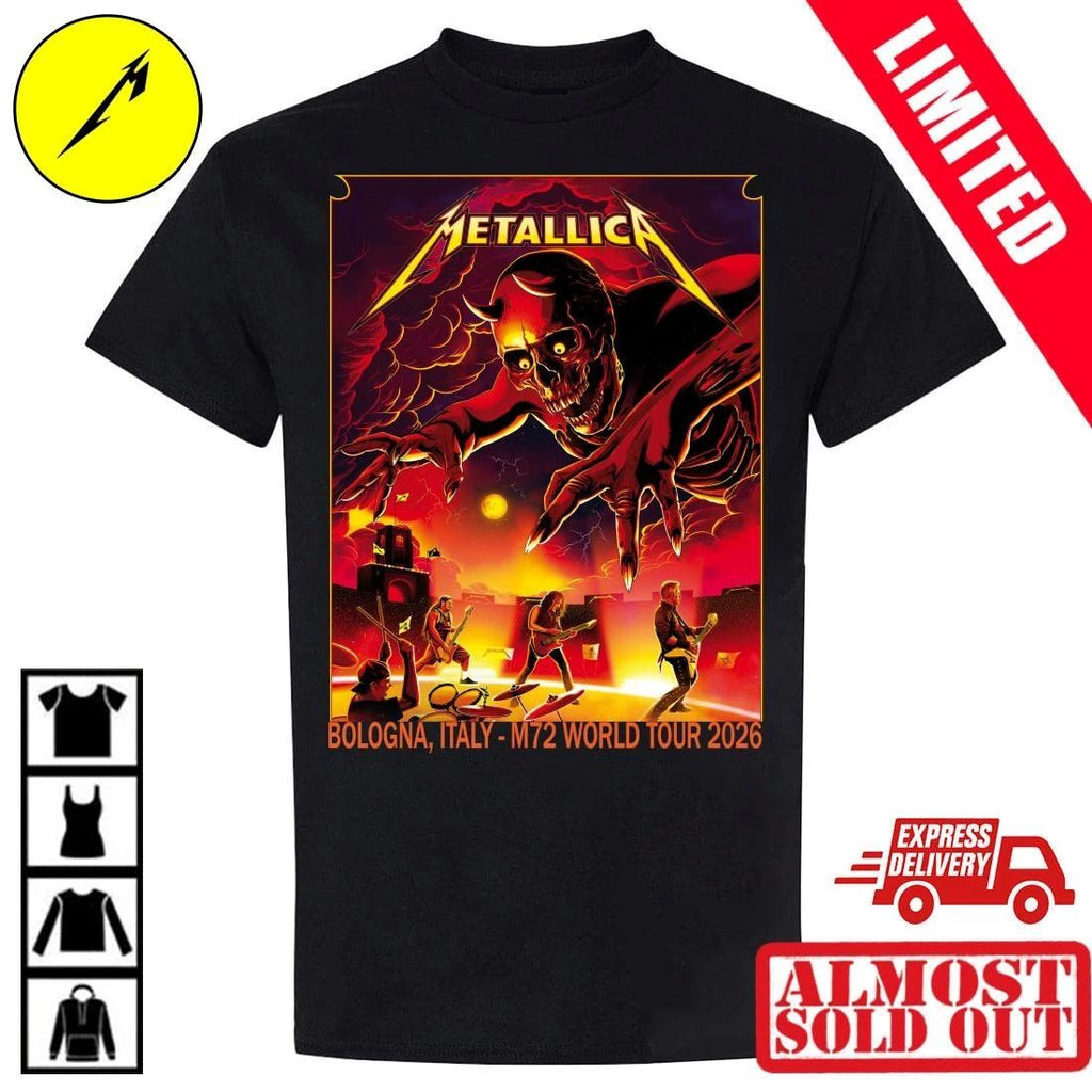 Metallica Pop-Up Shop Bologna 2026 T-Shirt Nino Cammarata Art