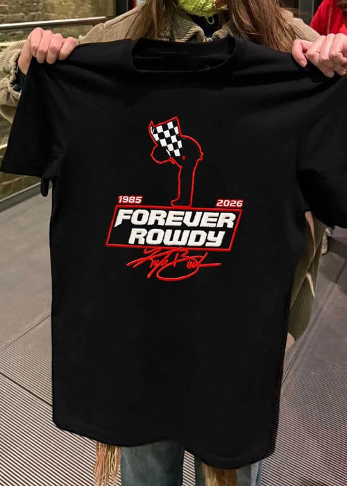 1985 2026 Forever Rowdy Kyle Busch Checkered Flag Shirt