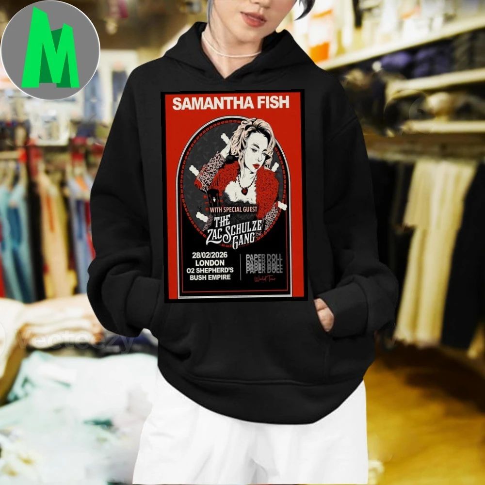 Original Samantha Fish Paper Doll World Tour London Feb 28 2026 Poster Shirt