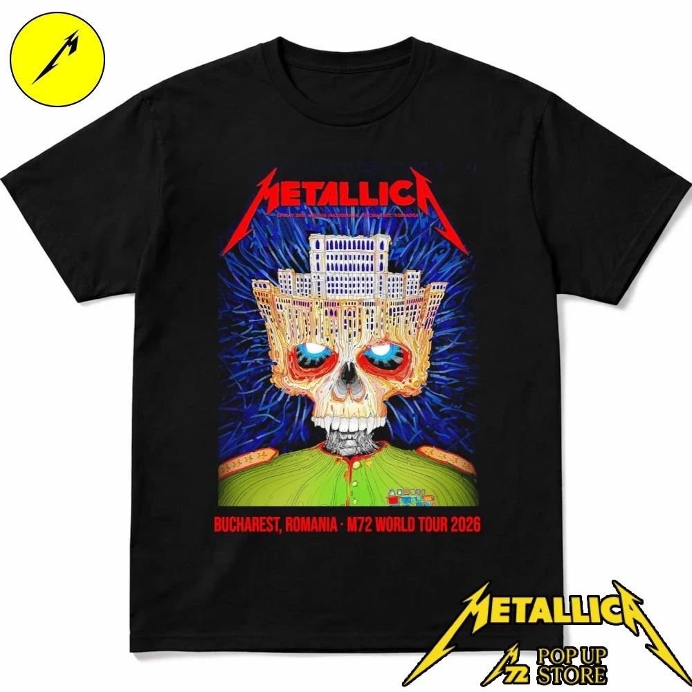 Metallica M72 Bucharest Limited Edition Merch Tee For Arena Nationala In Bucharest Romania On May 13 2026 Palace Of Parliament Crown Skull Shirt
