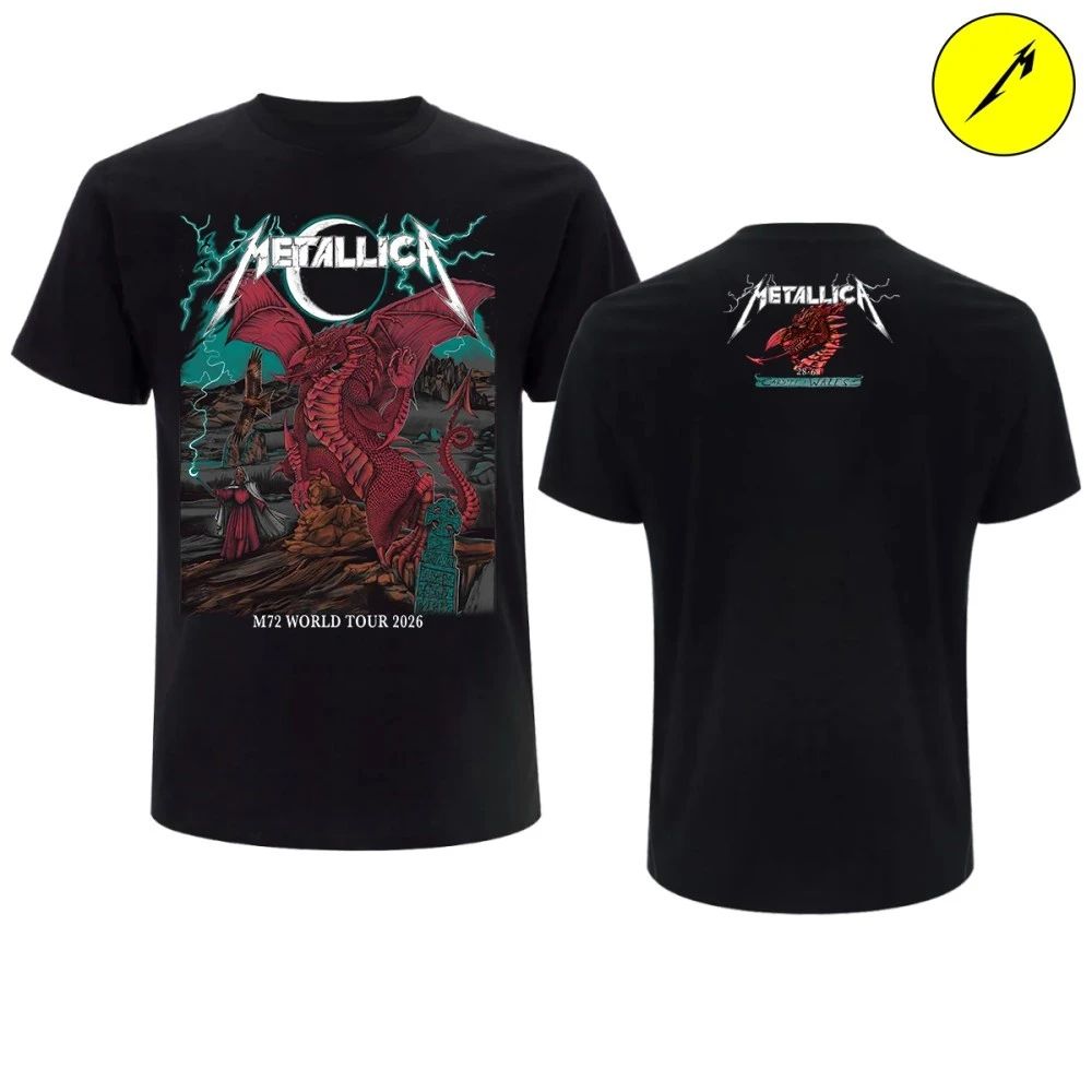 Metallica Cardiff Pop-Up Shop T-Shirt – Limited Edition June 28, 2026 Principality Stadium in Cardiff, Wales – Exclusive Dragon Sabrina Edwards